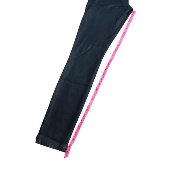Level 99 Womens Size 27 Coated Black Skinny Jeans Leather Look‎ Bikercore Baddie - Picture 10 of 10
